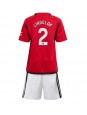 Otroški Nogometna dresi replika Manchester United Victor Lindelof #2 Domači 2023-24 Kratek rokav (+ hlače)